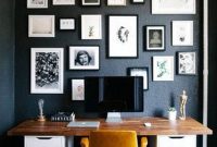 Best Home Office Ideas With Black Walls 38