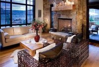 Comfy Winter Living Room Ideas With Fireplace 16