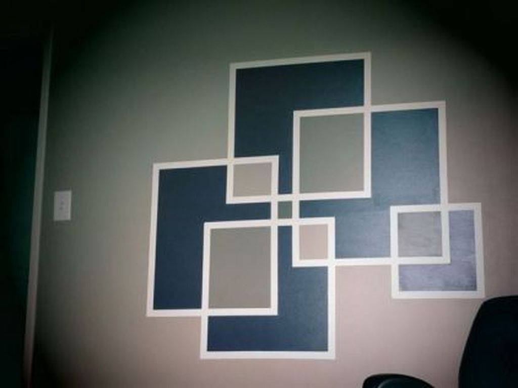 easy wall paint design ideas with tape