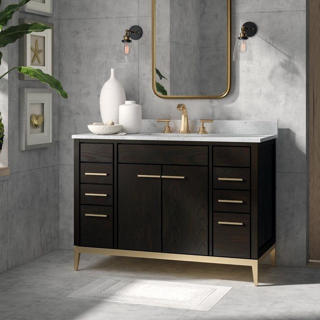 30+ Wonderful Single Vanity Bathroom Design Ideas To Try